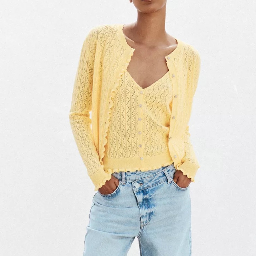 Yellow Zara Sweater Tank Top